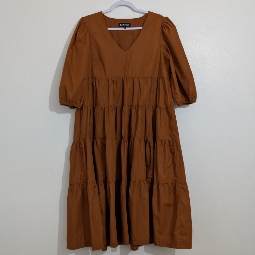 En Saison Reagan Midi Dress Caramel